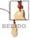 Black Leather Thong Cord Necklace with Shell Bone