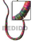 Multi-color coco and shell necklace