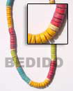 Multi-color coco and shell necklace