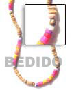 Multi-color coco and shell necklace