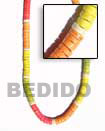Multi-color coco and shell necklace