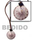 Black Leather Thong Cord Necklace with Shell Bone