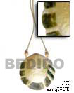 Black Leather Thong Cord Necklace with Shell Bone