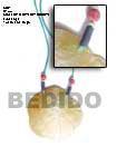 Black Leather Thong Cord Necklace with Shell Bone