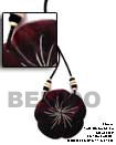 Black Leather Thong Cord Necklace with Shell Bone