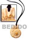 Black Leather Thong Cord Necklace with Shell Bone