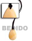 Black Leather Thong Cord Necklace with Shell Bone