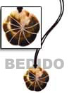 Black Leather Thong Cord Necklace with Shell Bone