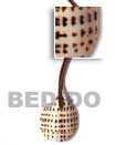 Black Leather Thong Cord Necklace with Shell Bone
