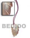 Black Leather Thong Cord Necklace with Shell Bone