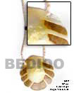 Black Leather Thong Cord Necklace with Shell Bone