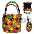 Cebu Island Collectible Handcarved Laminated Acacia Acacia Bags Philippines Natural Handmade Products