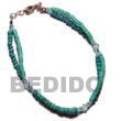 Cebu Island 2 Rows Green Tones Cebu Anklets Philippines Natural Handmade Products