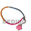 Cebu Island Fuschia Orange Blue 2-3mm Cebu Anklets Philippines Natural Handmade Products