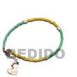 Cebu Island Yellow Green 2-3mm Coco Cebu Anklets Philippines Natural Handmade Products