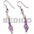 Cebu Island Dangling Lavender 4-5 Coco Cebu Coco Earrings Philippines Natural Handmade Products