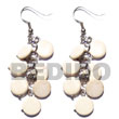 Cebu Island Dangling 10mm Bleach White Cebu Coco Earrings Philippines Natural Handmade Products