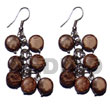 Cebu Island Dangling 10mm Natural Brown Cebu Coco Earrings Philippines Natural Handmade Products