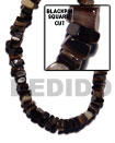 Black Pen Square Cut Shell Beads