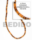 Cebu Island 4-5mm Hammer Shell Orange Cebu Shell Beads Philippines Natural Handmade Products