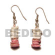 Cebu Island Dangling White Rose Old Cebu Shell Earrings Philippines Natural Handmade Products