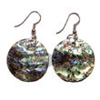 Cebu Island 35mm Dangling Round Paua Cebu Shell Earrings Philippines Natural Handmade Products