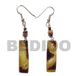 Cebu Island Dangling 30x10mm Black Lip Cebu Shell Earrings Philippines Natural Handmade Products