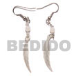 Cebu Island Dangling 10x40mm Troca Leaf Cebu Shell Earrings Philippines Natural Handmade Products