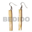 Cebu Island Dangling 50x7mm Mother Of Cebu Shell Earrings Philippines Natural Handmade Products