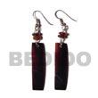 Cebu Island Dangling 40x10mm Black Tab Cebu Shell Earrings Philippines Natural Handmade Products