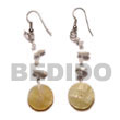 Cebu Island Dangling 20mm Round Mother Cebu Shell Earrings Philippines Natural Handmade Products