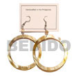 Cebu Island Dangling Brown Lip Hoop Cebu Shell Earrings Philippines Natural Handmade Products