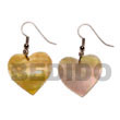 Cebu Island Dangling Heart Mother Of Cebu Shell Earrings Philippines Natural Handmade Products