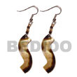 Cebu Island Dangling Wavy Brownlip Tiger Cebu Shell Earrings Philippines Natural Handmade Products