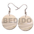 Cebu Island 35mm Round Kabibe Shell Cebu Shell Earrings Philippines Natural Handmade Products