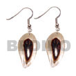 Cebu Island 40mm Leaf Hammer Shell Cebu Shell Earrings Philippines Natural Handmade Products