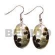 Cebu Island 35mm Oval Blacklip Embossed Cebu Shell Earrings Philippines Natural Handmade Products