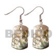 Cebu Island 35mm Dogtag Blacklip Embossed Cebu Shell Earrings Philippines Natural Handmade Products