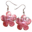 Cebu Island 35mm Pink Hammer Shell Cebu Shell Earrings Philippines Natural Handmade Products
