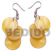 Cebu Island Dangling 3Pcs. Round 15mm Cebu Shell Earrings Philippines Natural Handmade Products