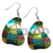 Cebu Island Dangling Handpainted And Colored Cebu Shell Earrings Philippines Natural Handmade Products