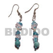 Cebu Island Dangling Troca W. Crystal Cebu Shell Earrings Philippines Natural Handmade Products