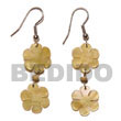 Cebu Island Dangling 2 15mm Mother Cebu Shell Earrings Philippines Natural Handmade Products