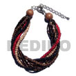 Cebu Island Twisted 4 Rows 2-3mm Coco Bracelets Philippines Natural Handmade Products