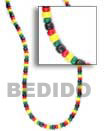 Cebu Island 4-5mm Pokalet Rasta Continues Coco Necklace Philippines Natural Handmade Products