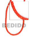 Cebu Island 4-5 Mm Red Orange Coco Necklace Philippines Natural Handmade Products
