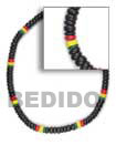 Cebu Island 4-5mm Rasta Design Dominant Coco Necklace Philippines Natural Handmade Products