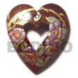 Cebu Island Heart 50mm Coco Handpainted Coco Pendant Philippines Natural Handmade Products