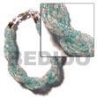 Cebu Island 12 Rows Aqua Blue Glass Beads Bracelets Philippines Natural Handmade Products