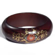 Cebu Island Very Dark Walnut Tone Hand Painted Bangles Philippines Natural Handmade Products